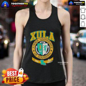 Official Xavier University of Louisiana XULA tank top showcasing school spirit and stylish design for fans and students.