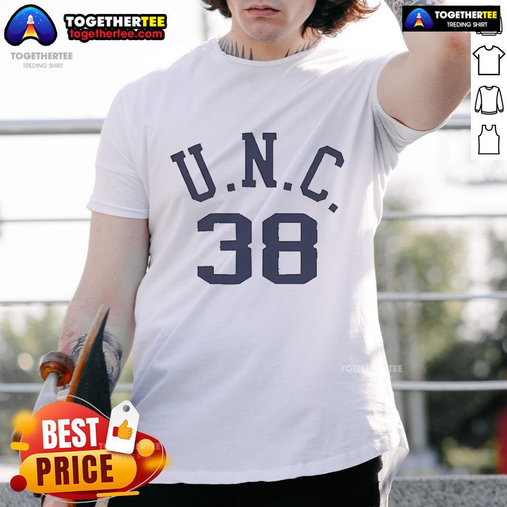 Original Bill Belichick UNC 38 T-Shirt featuring a classic design, perfect for fans of football and college sports memorabilia.