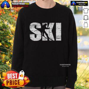 Original Distressed Ski Skiing Sweatshirt in vintage style with a cozy fit, perfect for winter sports enthusiasts.