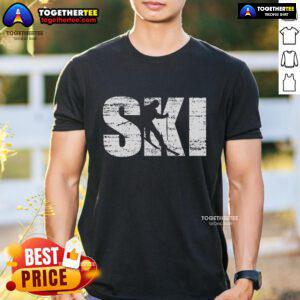Original Distressed Ski Skiing T-Shirt featuring a vintage design perfect for ski enthusiasts and winter sports lovers.