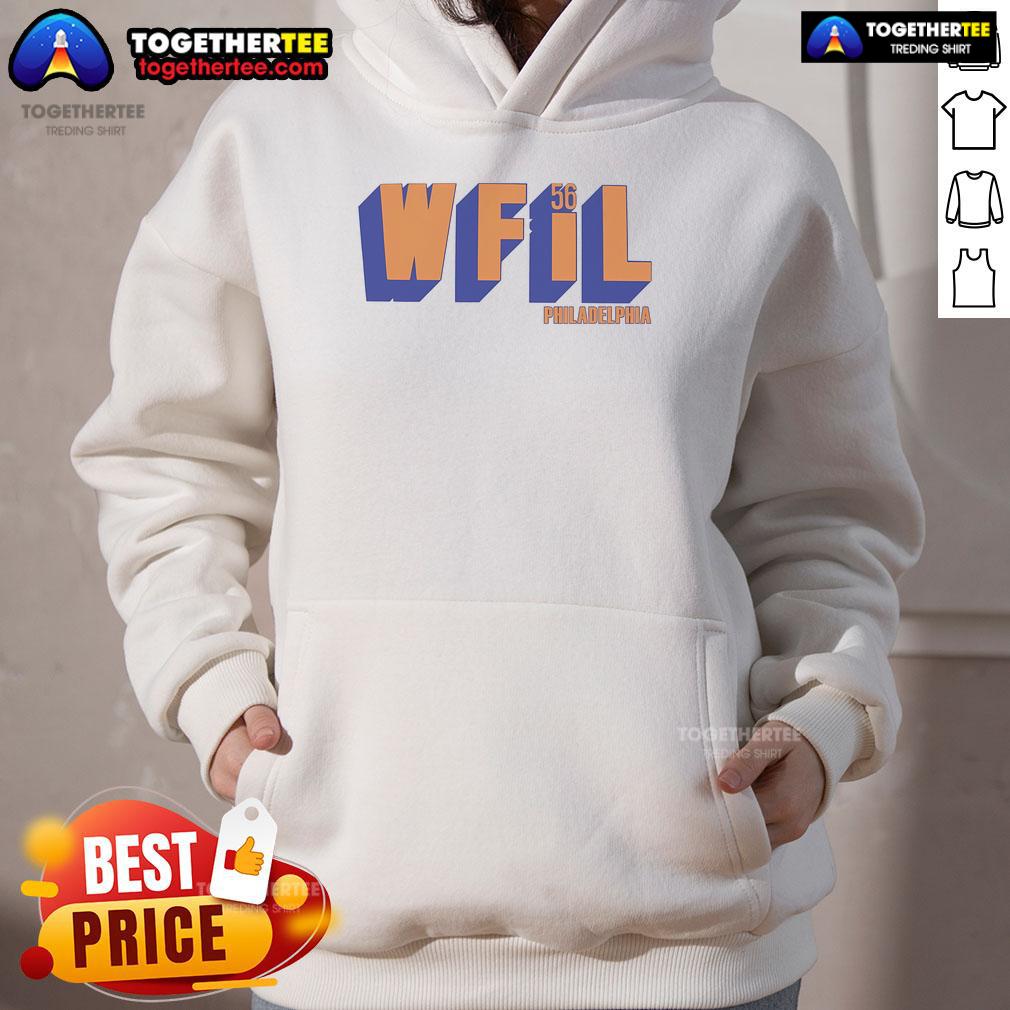 Original Wfil 56 Philadelphia Hoodie in navy blue with logo design, perfect for stylish casual wear in Philadelphia.