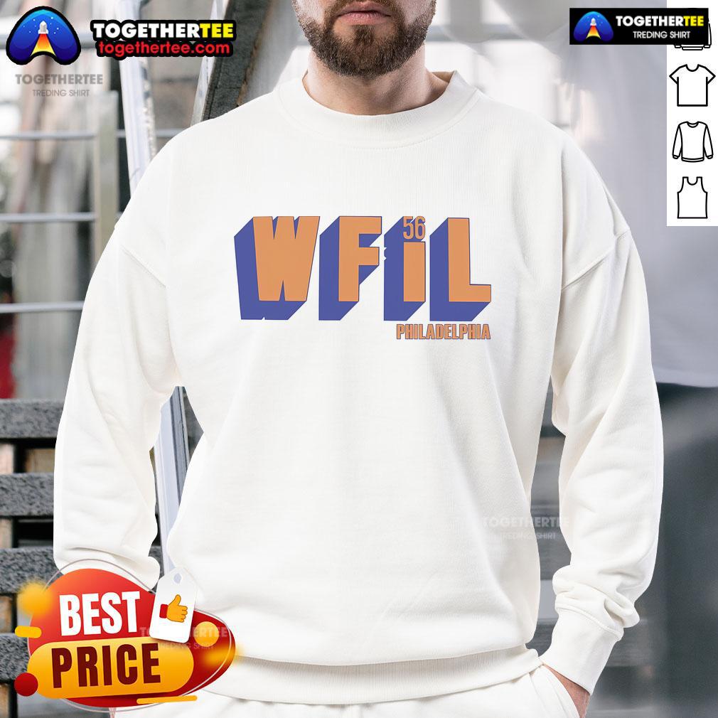Alt Text: Original Wfil 56 Philadelphia Sweatshirt featuring classic design and vibrant city-themed graphics.