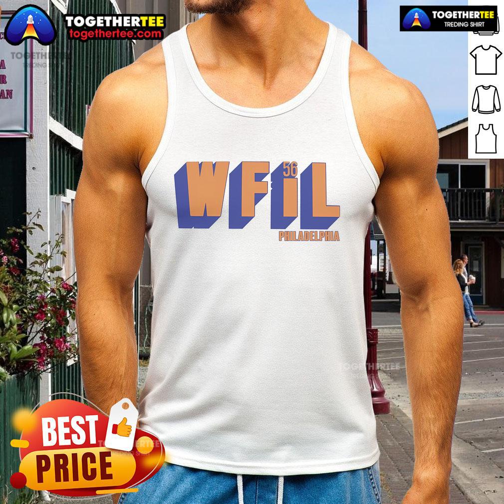 Original Wfil 56 Philadelphia tank top featuring a vintage design, perfect for fans of classic Philadelphia apparel.