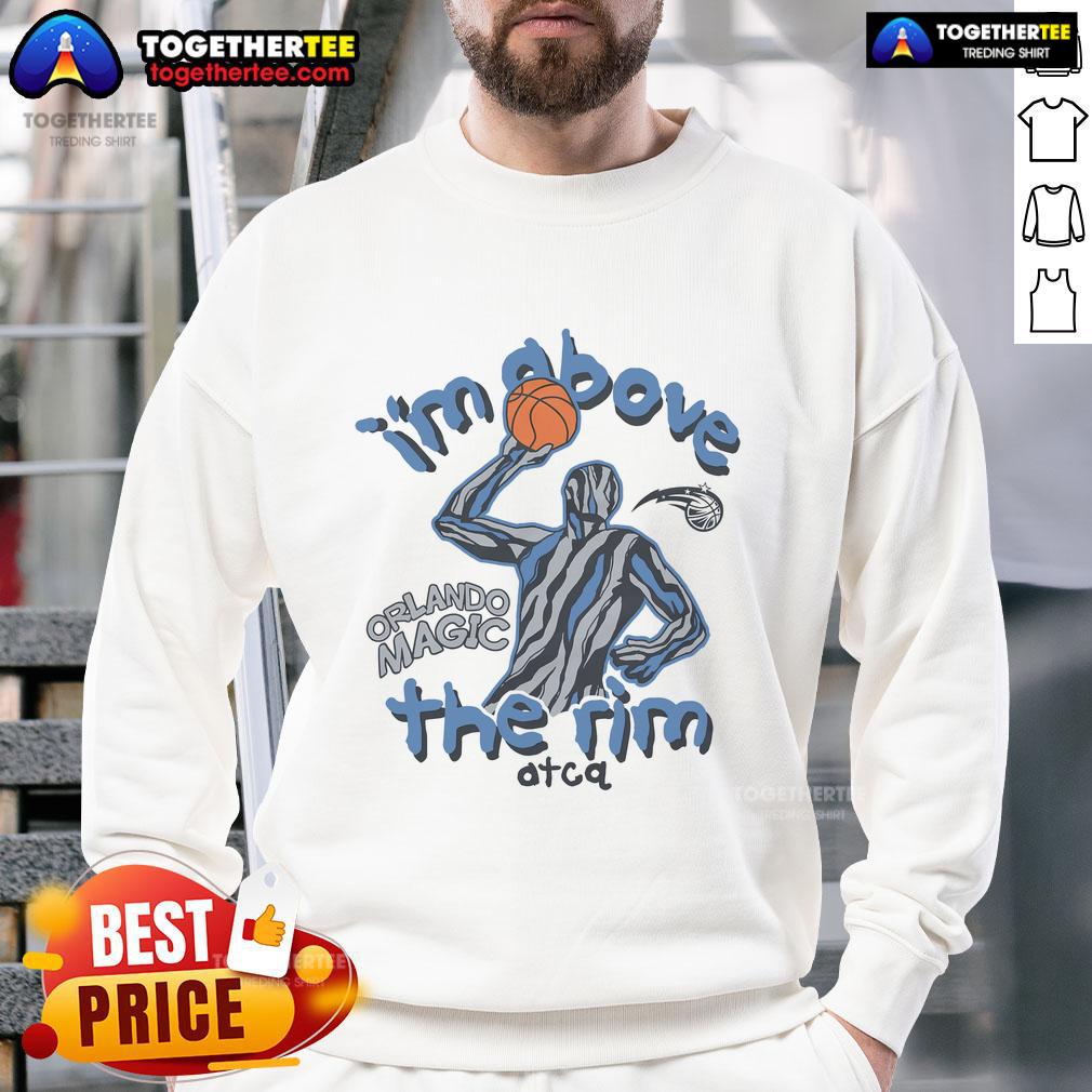 Alt Text: Premium A Tribe Called Quest x Orlando Magic I'm Above The Rim sweatshirt featuring vibrant colors and unique design.