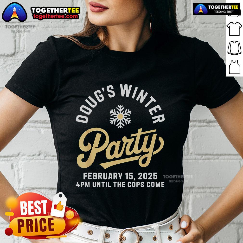 Vintage ladies tee from Premium Doug's Winter Party, February 15th, featuring 'Smells Like Monday' design.