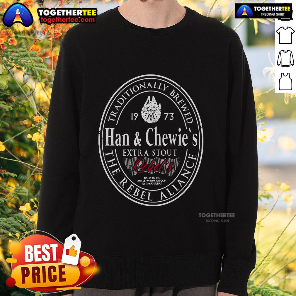 Premium Han Chewies Extra Stout Sweatshirt in cozy fabric, featuring a stylish design and comfortable fit for casual wear.