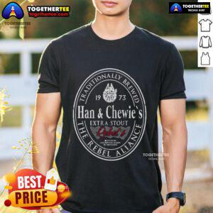 Premium Han & Chewie's Extra Stout T-Shirt featuring iconic Star Wars characters in a stylish design for fans.