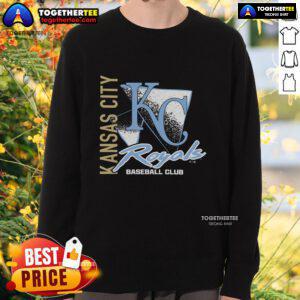 Premium Kansas City Royals side arm baseball club sweatshirt featuring team logo and comfortable design for fans.