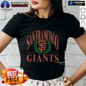 Premium San Francisco Giants Pitchout Since 1958 Ladies Tee featuring stylish design and vibrant team colors.