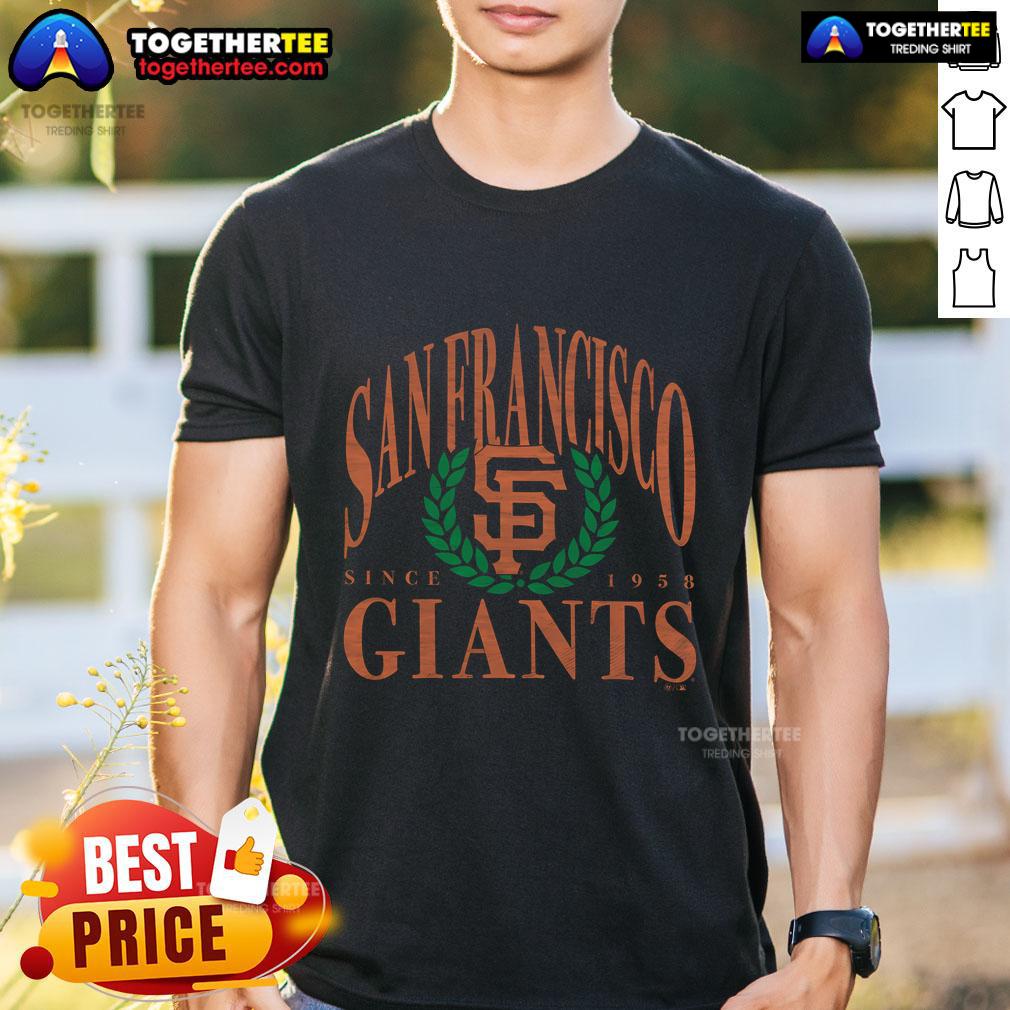 Premium San Francisco Giants Pitchout Since 1958 T-Shirt featuring team colors and logo for loyal fans.