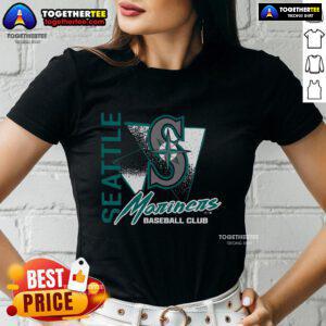 Premium Seattle Mariners Side Arm Baseball Club ladies tee featuring stylish design and comfortable fit for fans.