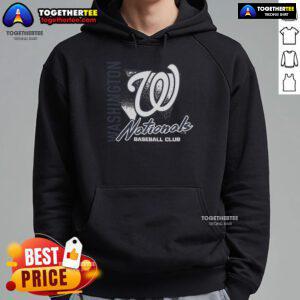 Premium Washington Nationals Side Arm baseball club hoodie in navy blue, perfect for fans and stylish sportswear.