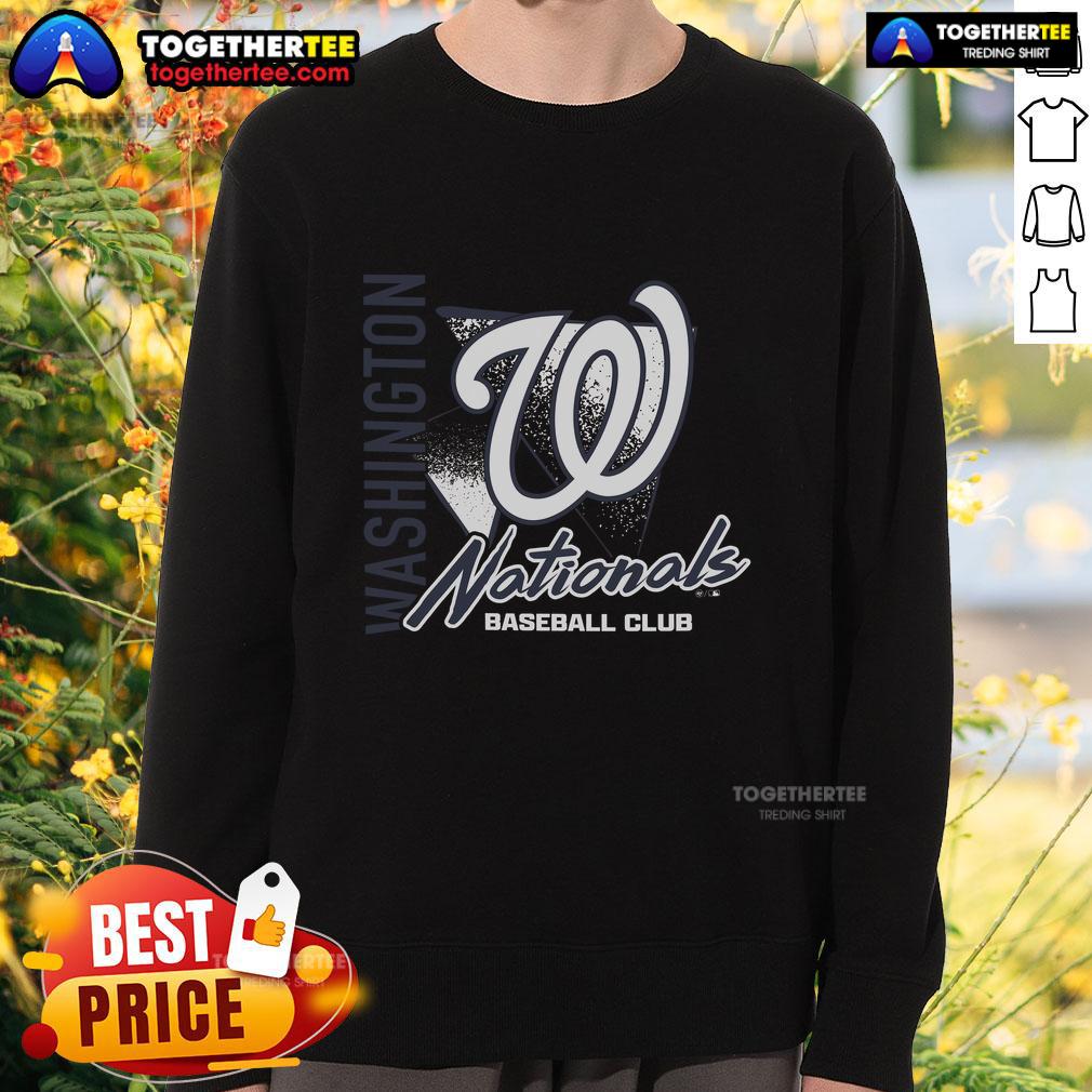 Premium Washington Nationals Side Arm baseball club sweatshirt in navy blue, perfect for fans and casual wear.