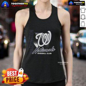 Premium Washington Nationals side arm baseball club tank top featuring team logo and stylish design for fans.