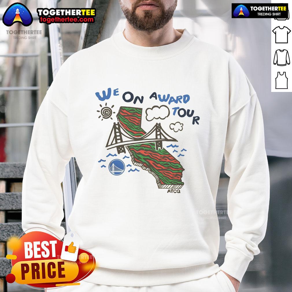 Top A Tribe Called Quest x Golden State Warriors We On Award Tour sweatshirt featuring vibrant colors and unique design.
