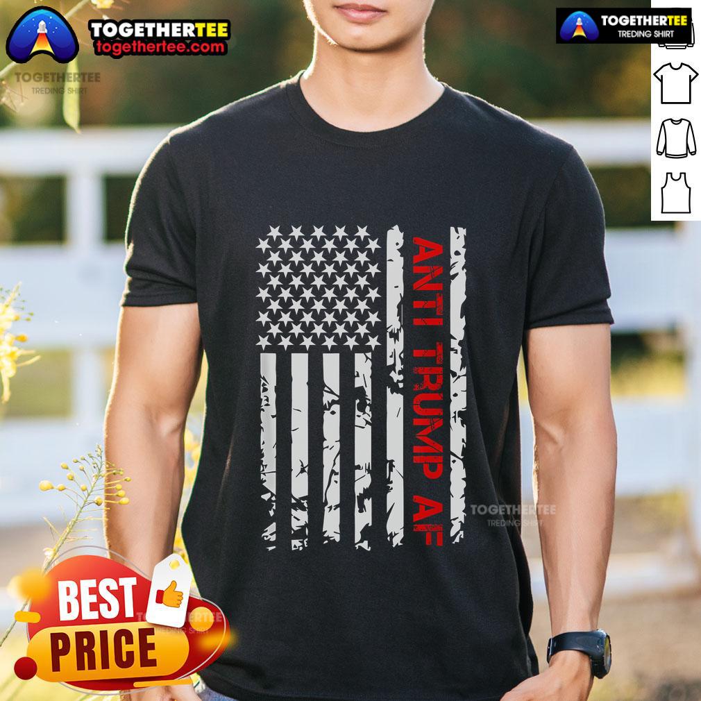 Top Anti Trump AF Impeach Trump T-Shirt featuring bold graphics and a statement design for political activism.