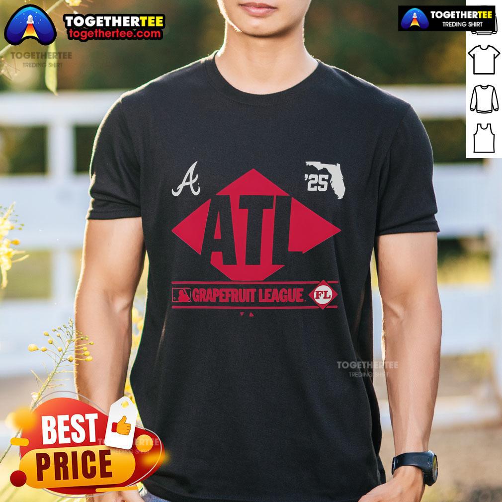 Top Atlanta Braves 2025 Spring Training Grapefruit League T-Shirt featuring vibrant team colors and logo design.