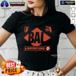 Top Baltimore Orioles 2025 Spring Training Grapefruit League ladies tee featuring team logo and vibrant colors.