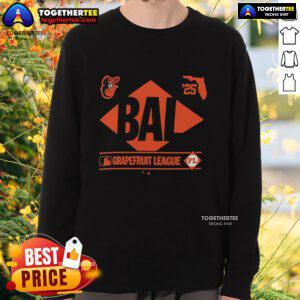 Top Baltimore Orioles 2025 Spring Training Grapefruit League sweatshirt featuring team logo and vibrant colors.