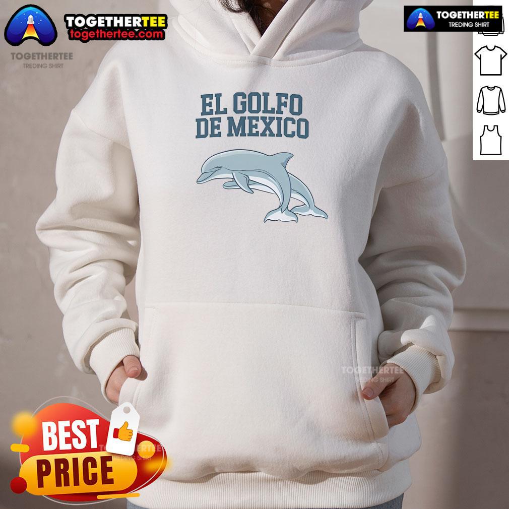 Top Dolphin El Golfo de Mexico hoodie featuring a vibrant dolphin design and Gulf of Mexico scenery.