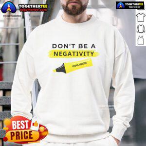Cozy Top Don't Be A Negativity Highlighter Sweatshirt in vibrant yellow, perfect for casual wear and spreading positivity.