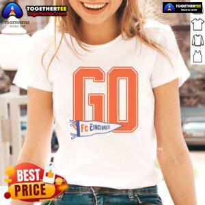 Top Go FC Cincinnati Ladies Tee in vibrant colors, perfect for fans supporting the local soccer team.