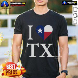 Top I Love Texas TX Flag T-Shirt featuring a vibrant Texas flag design, perfect for proud Texans and casual wear.