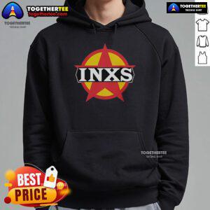 Top INXS Circle Logo Hoodie featuring a bold design and comfortable fit, perfect for fans of the iconic band INXS.