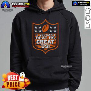 Stylish 'Top If You Can't Beat Us, Cheat Us' hoodie in black, perfect for casual wear and expressing a playful attitude.