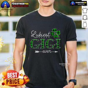 Top Luckiest Gigi Ever Irish St Patrick Day T-Shirt featuring a festive design perfect for celebrating St. Patrick's Day.