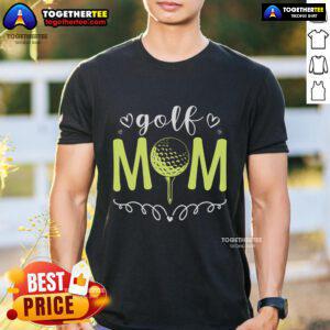 Golfing moms wearing 'Top Mother's Day Golf Mom' T-shirt, celebrating Mother's Day with style on the golf course.