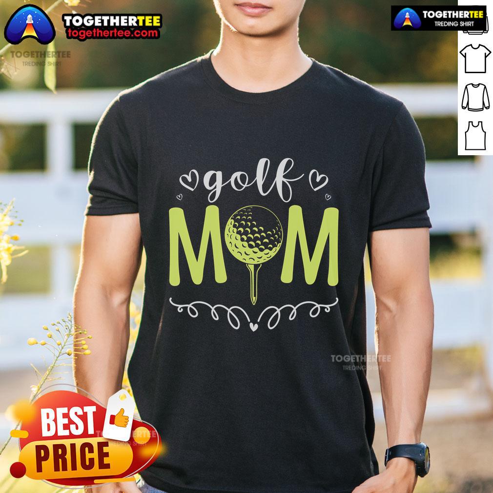 Golfing moms wearing 'Top Mother's Day Golf Mom' T-shirt, celebrating Mother's Day with style on the golf course.