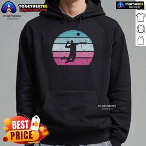 Top Retro Volleyball Vintage Hoodie featuring a classic design perfect for volleyball enthusiasts and retro fashion lovers.