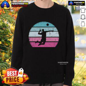 Top retro volleyball vintage sweatshirt featuring classic design and vibrant colors, perfect for sports enthusiasts.