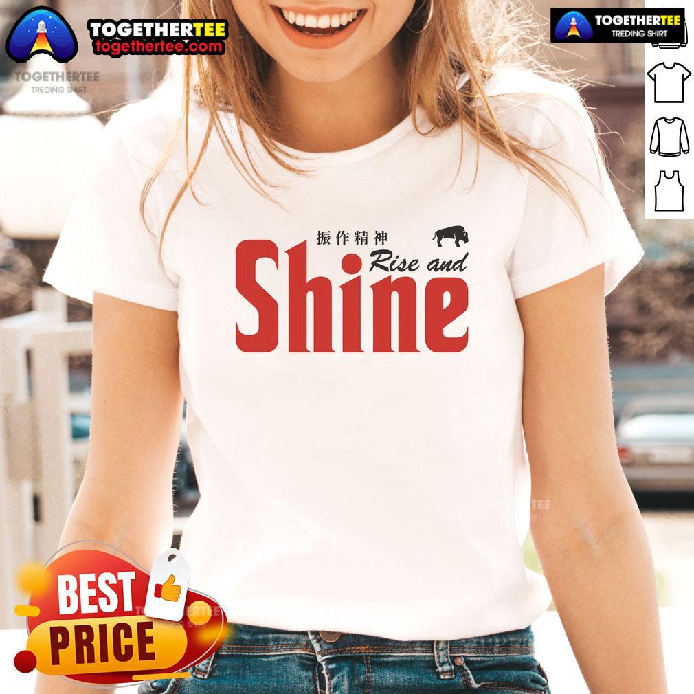 Top Rise and Shine Ladies Tee in vibrant colors, perfect for casual wear and uplifting daily outfits.