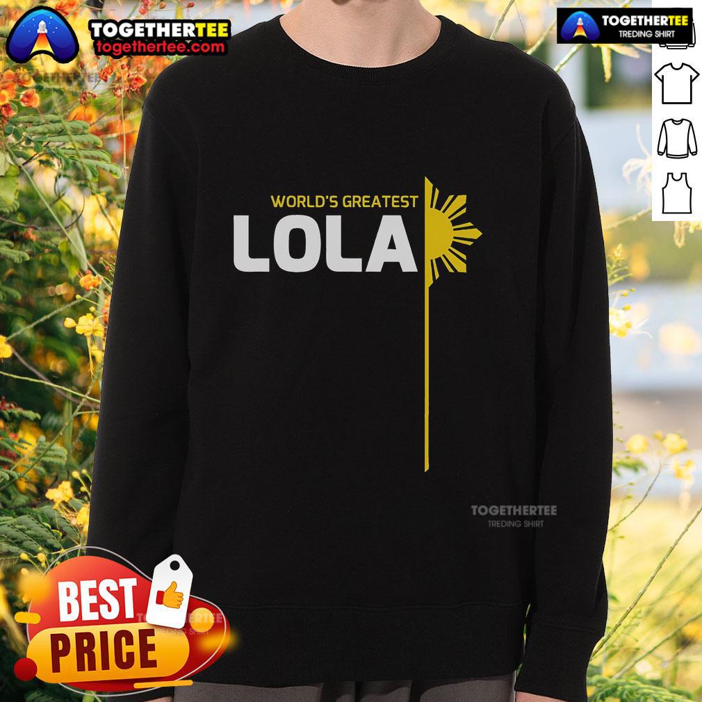 Cozy Lola Filipino Grandma sweatshirt celebrating Philippines heritage, featuring vibrant graphics and cultural pride.