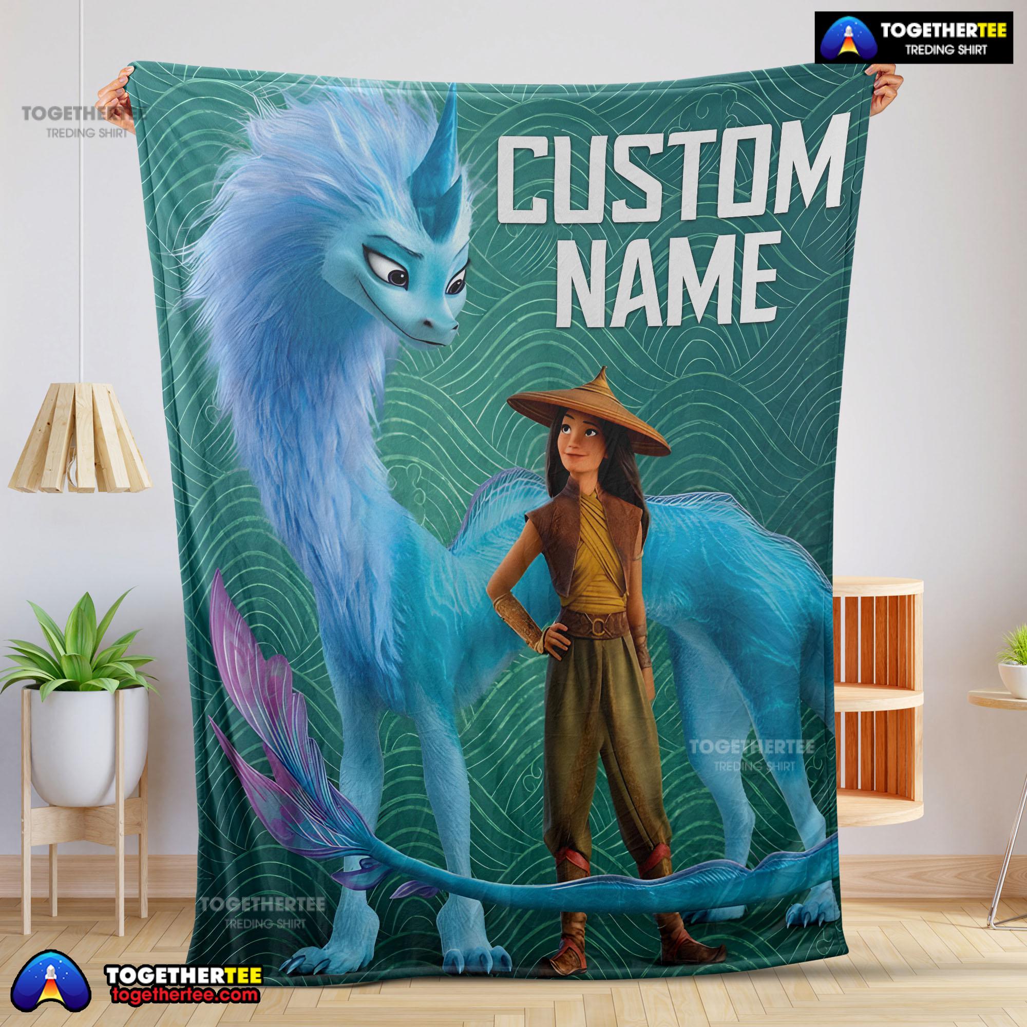Disney Cartoon Retro Raya And The Last Dragon Blanket Fleece Customized Blanket
