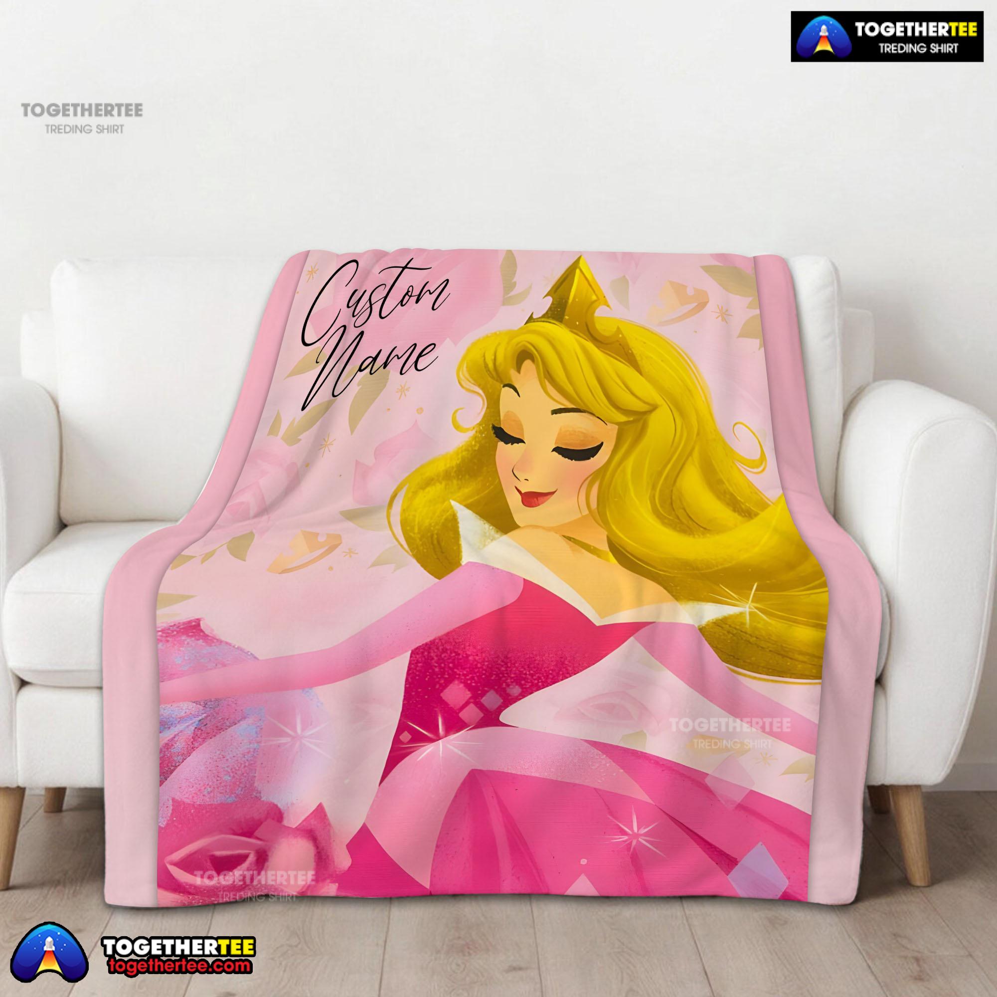 Disney Sleeping Beauty Aurora Princess Blanket Fleece Customized Blanket