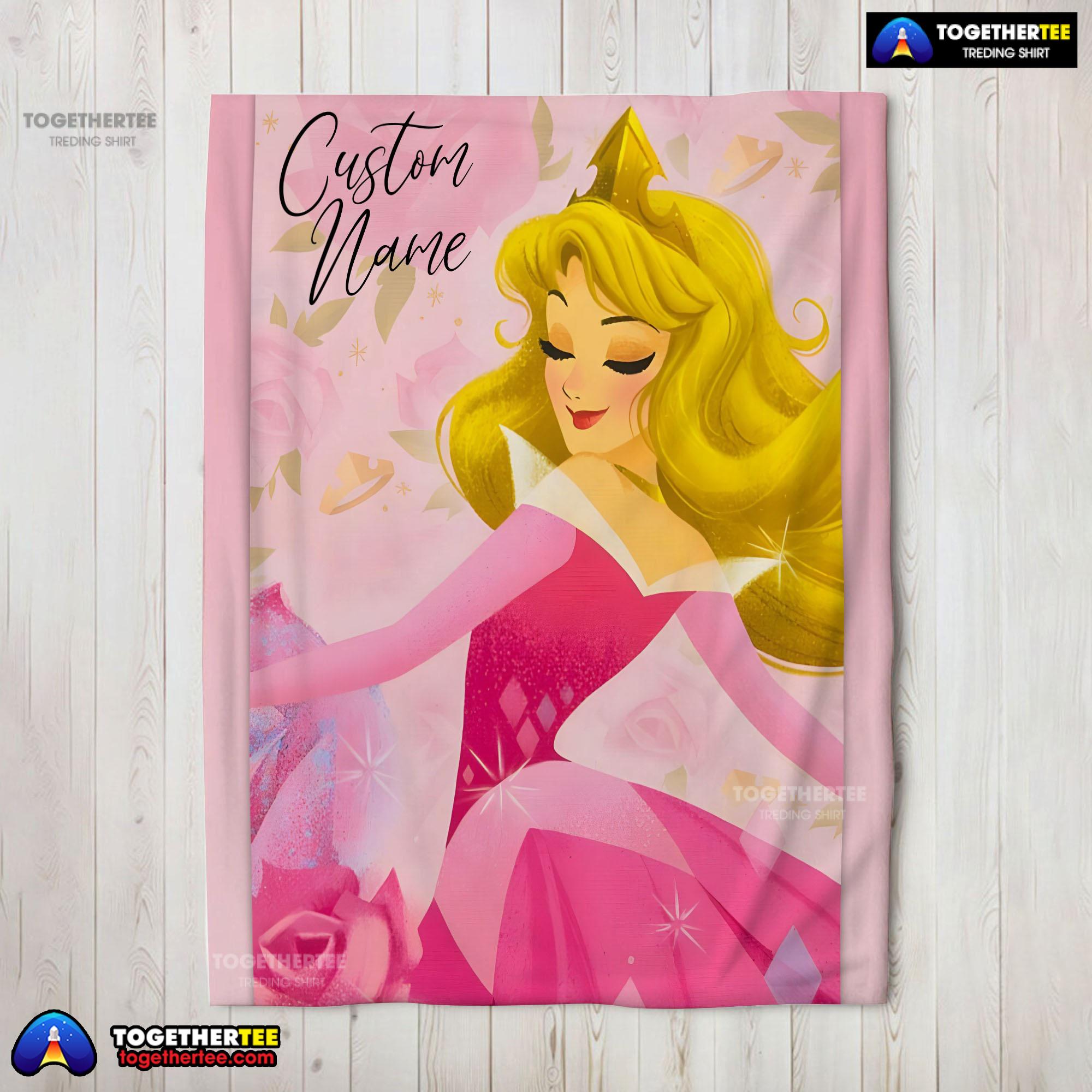 Disney Sleeping Beauty Aurora Princess Blanket Fleece Customized Blanket