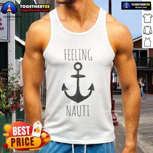 Nice Feelin Nauti anchor tank top for boat and ship lovers featuring a nautical design, perfect for summer adventures.