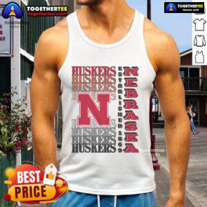 Alt Text: Nice Nebraska Cornhuskers gradient wordmark tank top showcasing team spirit and style for fans.
