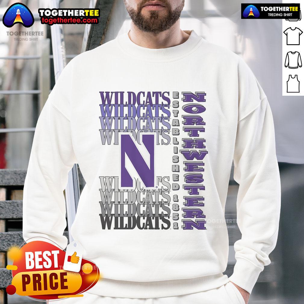 Nice Northwestern Wildcats gradient wordmark sweatshirt showcasing team pride in stylish design.