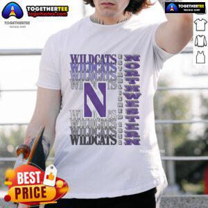 Nice Northwestern Wildcats Gradient Wordmark T-Shirt featuring vibrant colors and bold logo for fans and sports enthusiasts.