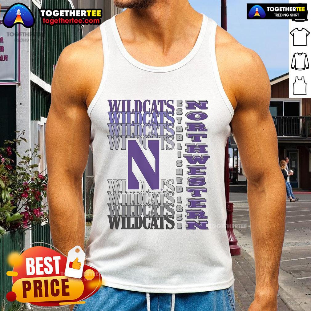 Nice Northwestern Wildcats gradient wordmark tank top featuring bold team colors and stylish design for fans.