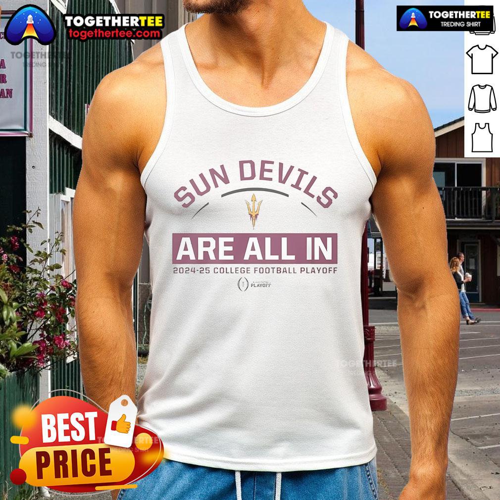 Nice Sun Devils All In 2024-25 College Football Playoff tank top featuring vibrant colors and team logo design.