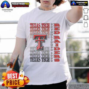 Alt Text: Nice Texas Tech Red Raiders gradient wordmark t-shirt featuring bold logo in vibrant colors, perfect for fans.