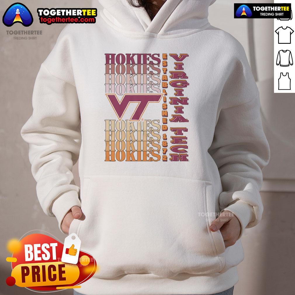 Nice Virginia Tech Hokies gradient wordmark hoodie, featuring bold colors and the iconic VT logo for fans and students.