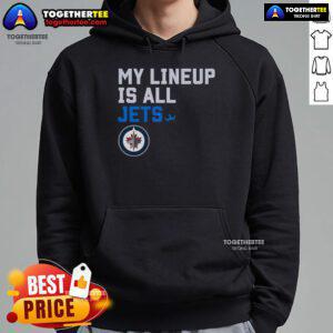 Stylish Nice Winnipeg Jets My Lineup Hoodie showcasing team colors and logo, perfect for fans supporting the Jets.