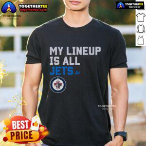 Stylish Winnipeg Jets My Lineup T-Shirt featuring team colors and logo, perfect for fans and game day attire.
