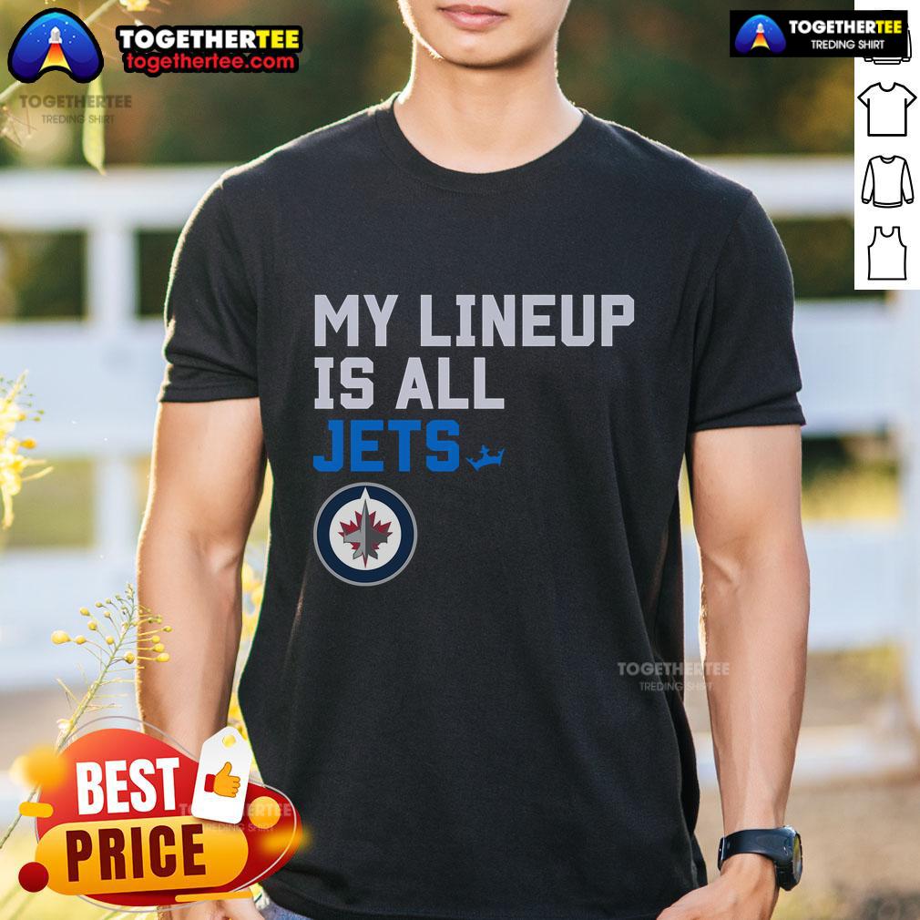 Stylish Winnipeg Jets My Lineup T-Shirt featuring team colors and logo, perfect for fans and game day attire.